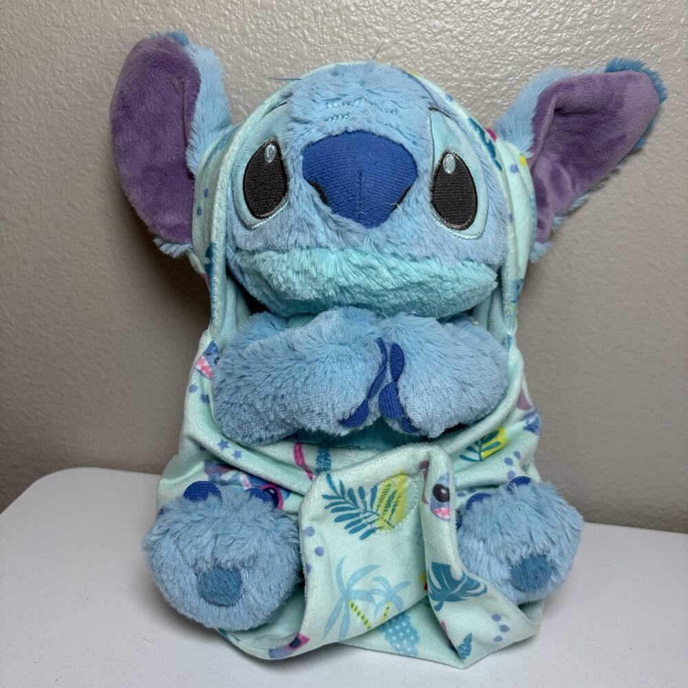 Disney Babies Stitch Plush Lovey Blanket Swaddle Set Park Exclusive Toy 11" Soft
